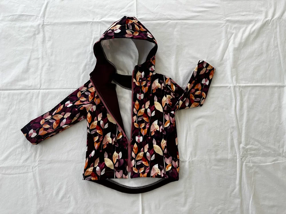 Giacca per bambini in softshell - Foglie Viola - immagine 4